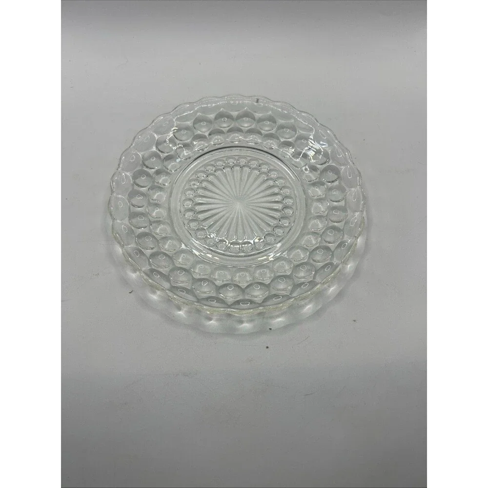 8 Anchor Hocking Bubble Clear Bread Plates